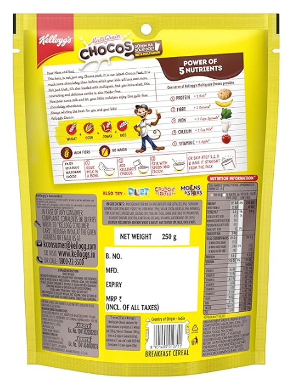 Kelloggs MultiGrain Chocos Breakfast Cereal-250gm
