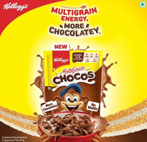Kelloggs Multigrain Chocos, More Chocolatey|No Maida - 385gm