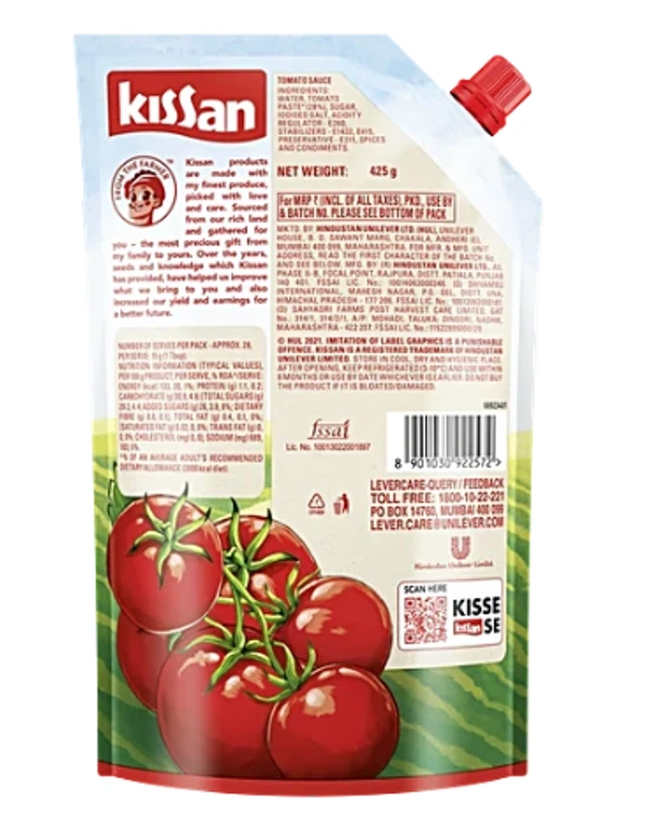Kissan Tomato Sauce No Garlic No Onion-415gm