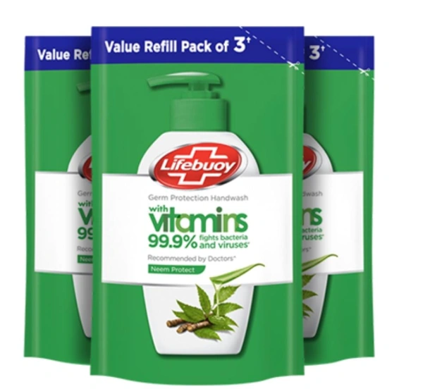 Lifebuoy Germ Protection Hand wash, Neem Protect-3x185ml