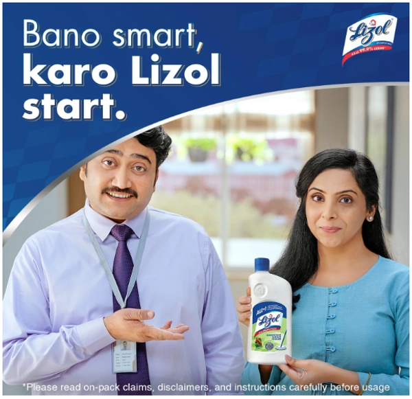 Lizol Disinfectant All In 1 Surface Clearner, 3 Triple Germ Action,Pine-500ltr