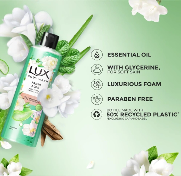 Lux Body Wash Fresh Aloe, Aloe Vera & Freesia Scent-245ml