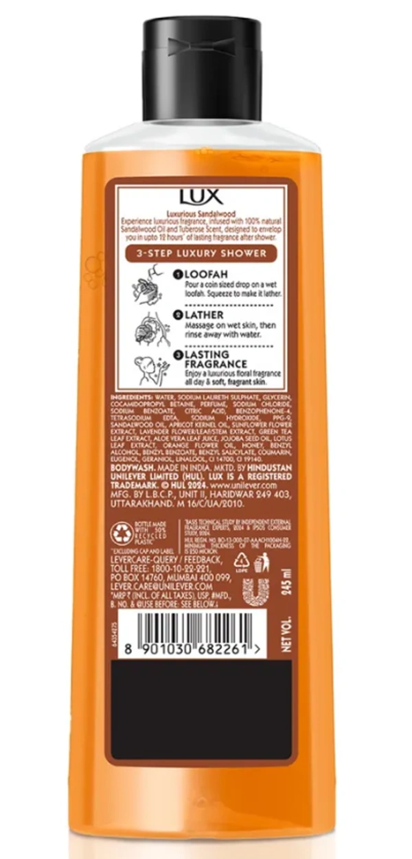 Lux Body Wash Luxurious SandalWood Oil & Tuberose Scent-245ml