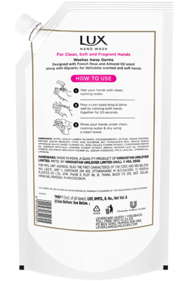 Lux Hand Wash French Rose & Almond Oil, Handwash - 675ml
