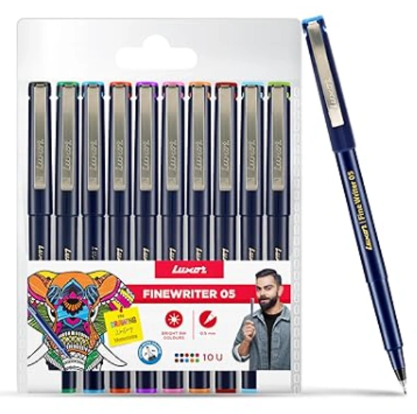 Luxor Finewriter Assorted | Bright Ink Colors-10N