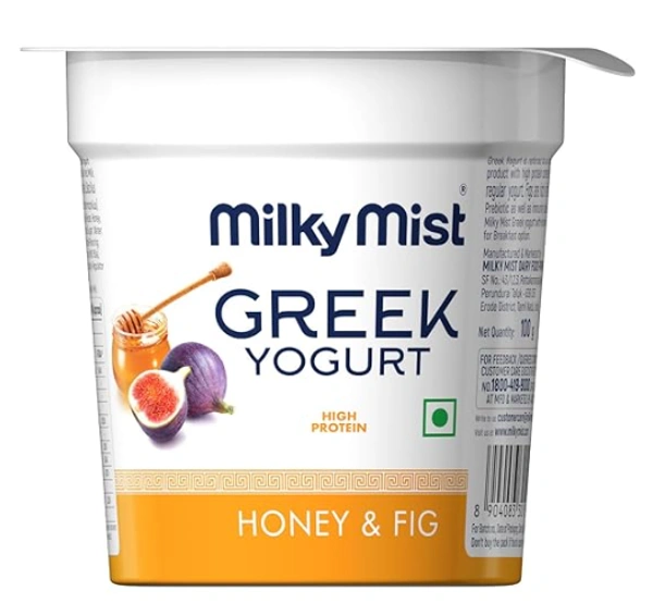 Milky Mist Greek Yogurt, Honey & Fig | High Protein - 100gm