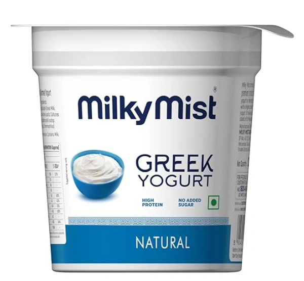 Milky Mist Greek Yogurt, Natural | 8gProtein|Probiotic - 100gm