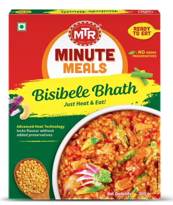 MTR Minute Bisibele Bhath, Just Heat & Eat | Ready to Eat - 300gm