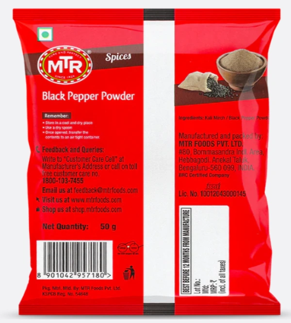 MTR Black Pepper  Powder-50gm