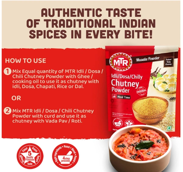 MTR Idli / Dosa / Chilli Chutney Powder - 100gm