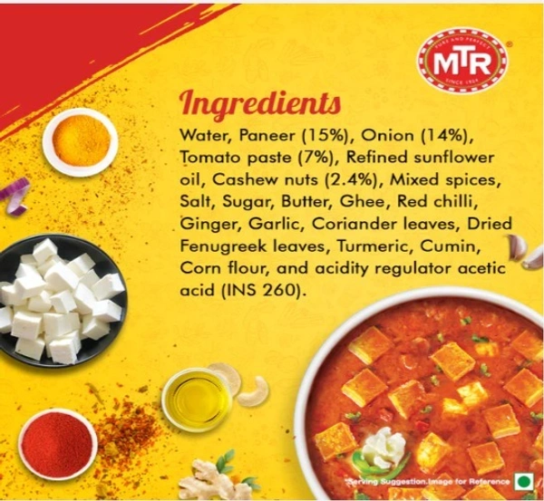 MTR Ready to Eat Paneer Butter Masala, Just Heat & Eat-300gm