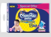 MamyPoko Pants, All Night Absorb,Medium(7-12kg)-48pants