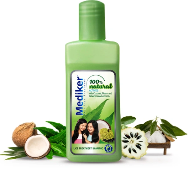 Mediker Anti Lice Treatment Shampoo, 100% Natural Actives - 50ml