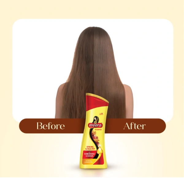 Meera Shampoo Strong & Healthy Kunkudukai & Badam - 180ml