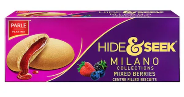 Parle Hide & Seek Milano Mixed Berries Centre Filled Biscuits-75gm