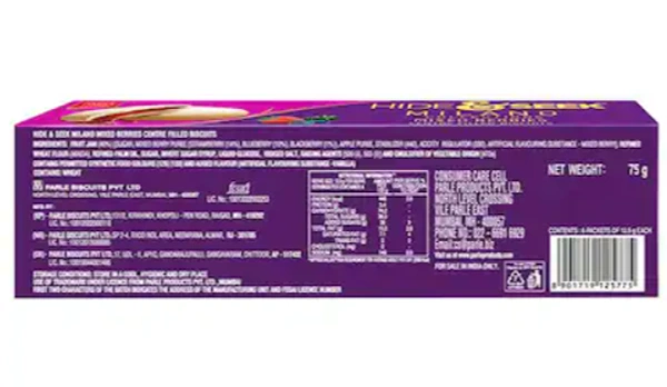 Parle Hide & Seek Milano Mixed Berries Centre Filled Biscuits-75gm