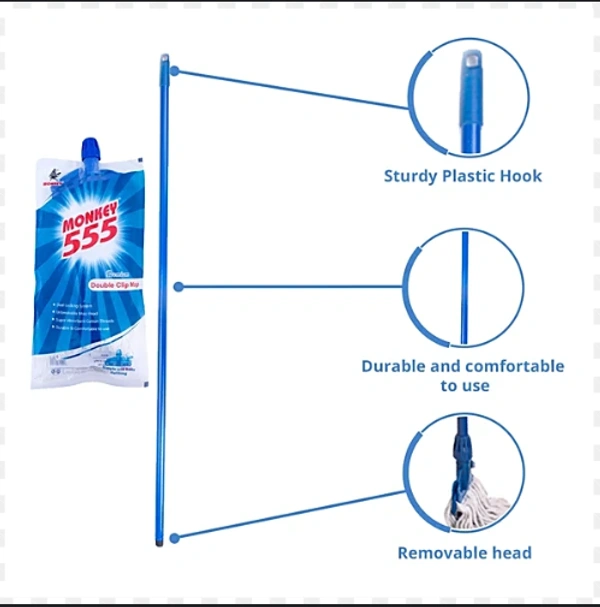 Monkey 555 Premium Double Clip Mop with stick-1pc