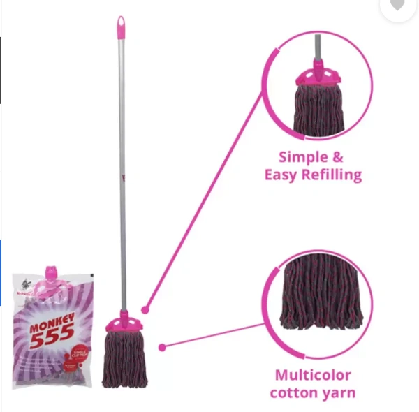 Monkey 555 Single Clip Mop with stick-1pc