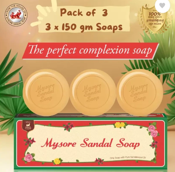 Mysore Sandal Soap,150gm(Pack of 3)-450gm