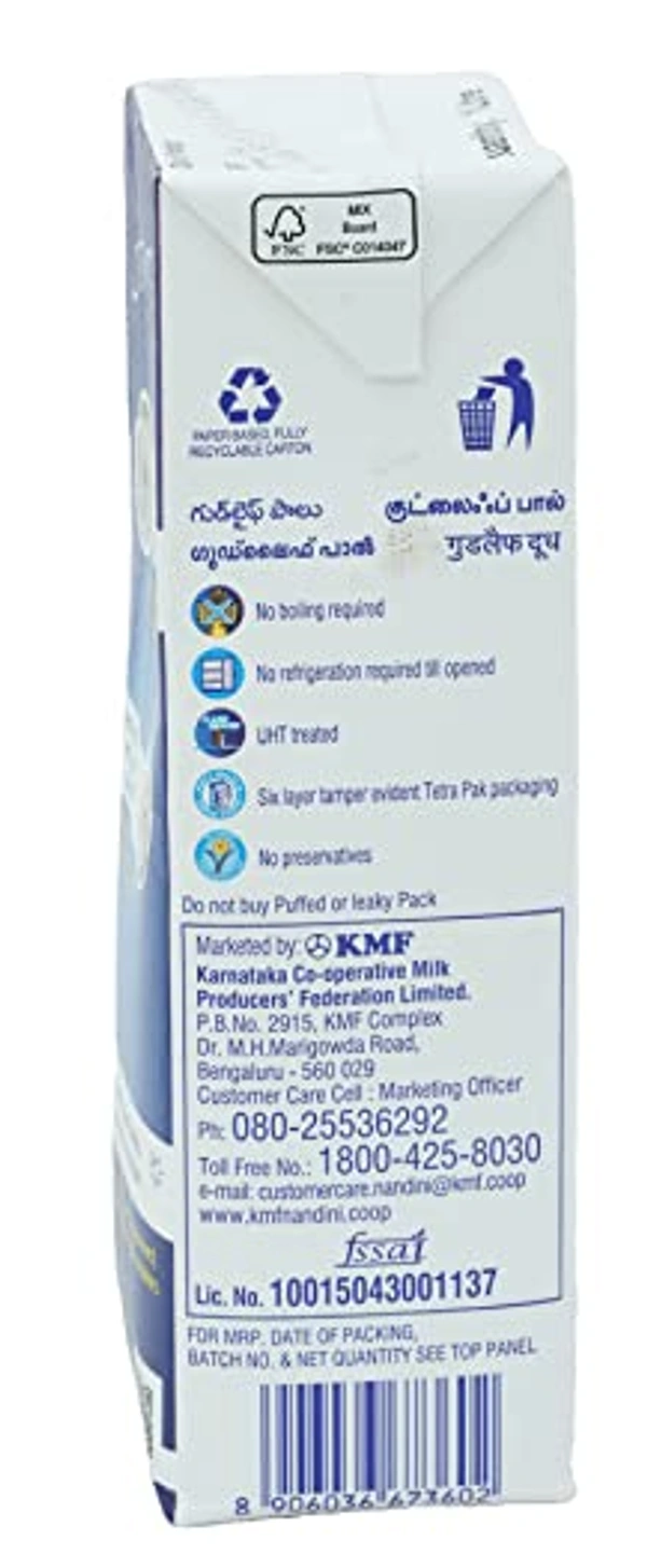 Nandini Good life Toned Long Life Milk, Tetra Pack - 500ml
