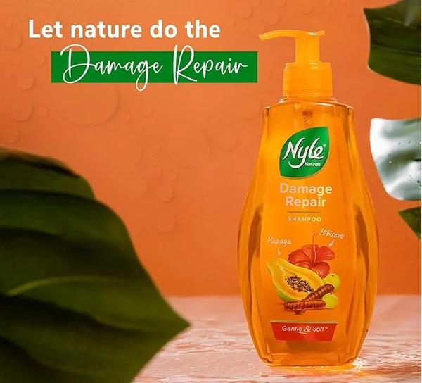 Nyle Naturals Damage Repair Shampoo, Papaya & Hibiscus-400ml
