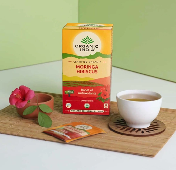 Organic India Moringa Hibiscus Tea bags-25bags