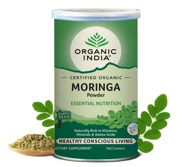 Organic India Moringa Powder, Essential Nutrition - 100gm