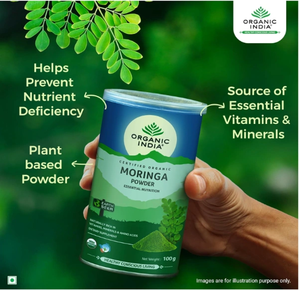 Organic India Moringa Powder, Essential Nutrition - 100gm