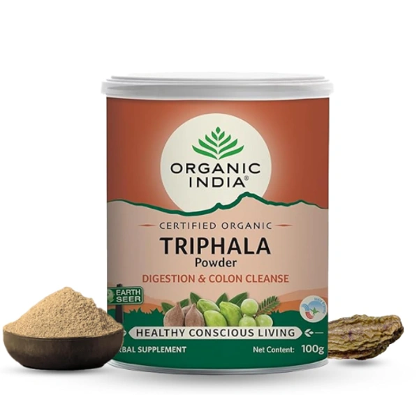 Organic India Triphala Powder, Digestion & Colon Cleanse - 100gm