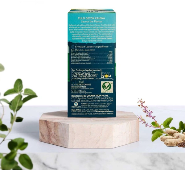 Organic India Tulsi Detox Kahwa Tea bags -25N bags