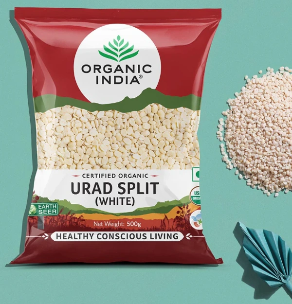 Organic India Certified Organic Urad Split(White) - 500gm
