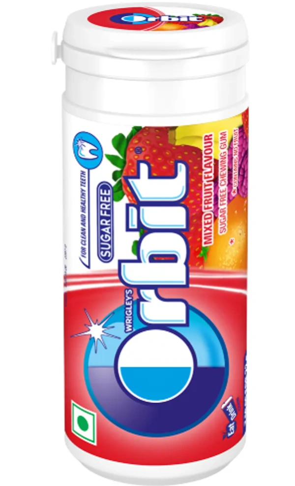 Orbit Sugar Free Mixed Fruit Flavour, Chewing Gum - 22gm