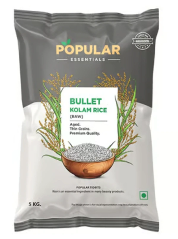 Popular Essentials Bullet Kolam Rice,RAW-5kg