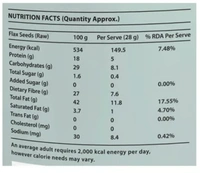 Popular Essentials Flax Seeds,Raw-100gm