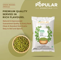 Popular Essentials Green Moong whole, 500gm