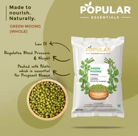 Popular Essentials Green Moong whole, 500gm