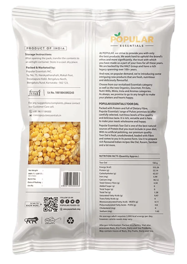 Popular Essentials Toor Dal-1kg