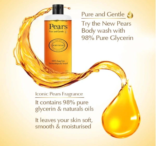 Pears Body Wash Pure & Gentle, 0% Parabens & Soap-250ml