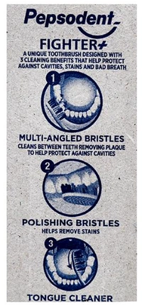 Pepsodent Toothbrush 6 in 1 Protection-Fighter+, Medium - 1pc