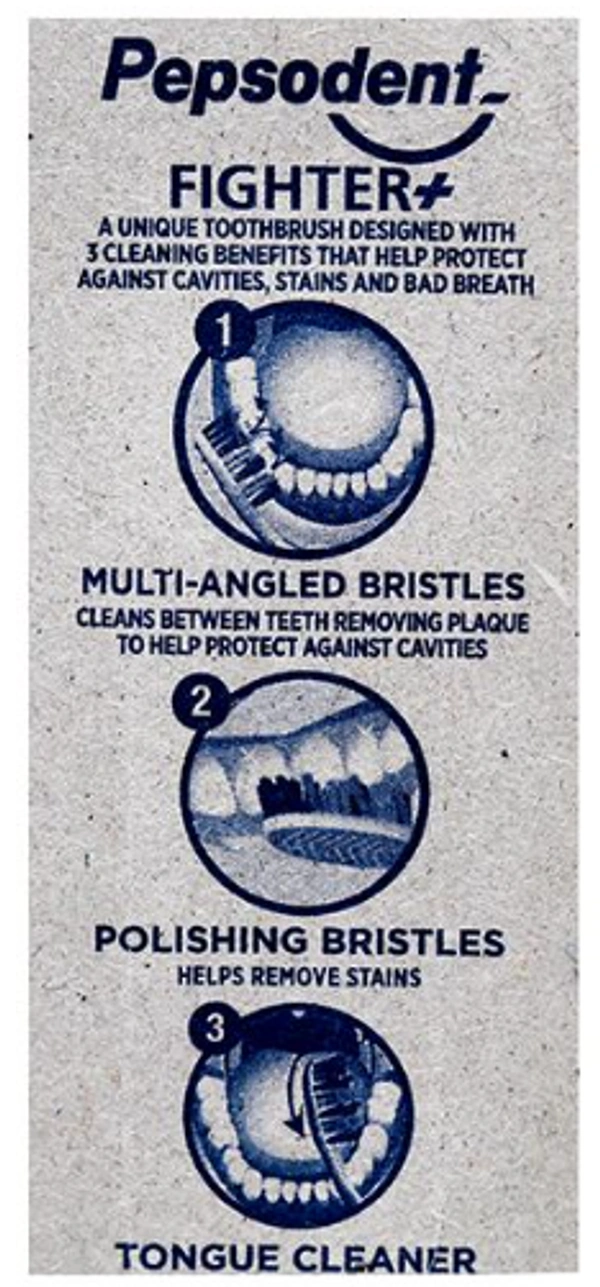 Pepsodent Toothbrush 6 in 1 Protection-Fighter+, Medium - 1pc