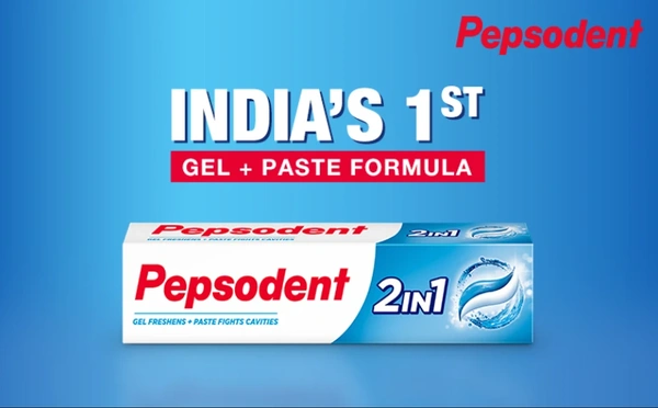 Pepsodent 2 In 1, Gel Freshens + Paste Fights Cavities, Toothpaste - 80gm