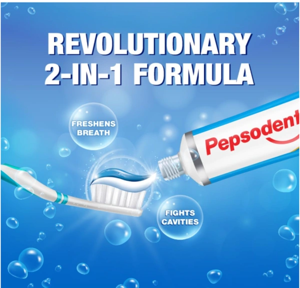 Pepsodent 2 In 1, Gel Freshens + Paste Fights Cavities, Toothpaste - 80gm