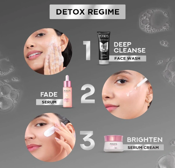 Ponds Bright Miracle with Activated Charcoal Detox Facewash - 50gm