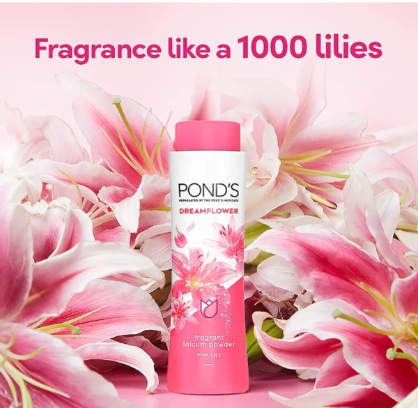 Ponds Dream Flower Fragrant Talcum Powder, Pink Lily-100gm