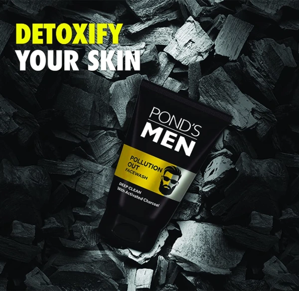 Ponds Men Pollution Out Facewash, Deep Clean with Activated Charcoal - 50gm