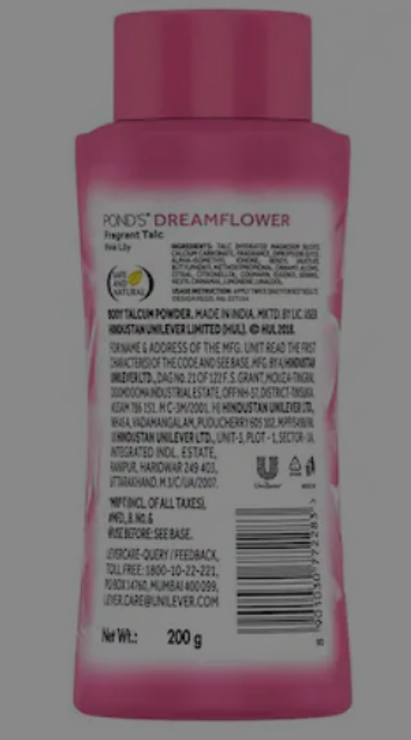 Ponds Dream flower, talcum powder, pinky Lily-200gm(50gm Extra)