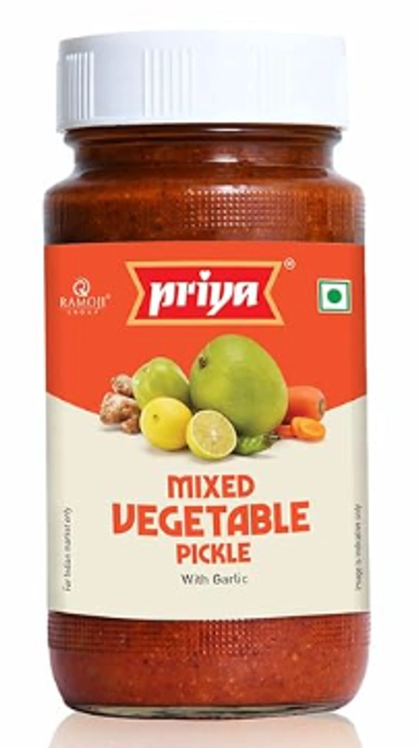 Priya Mixed Vegetable Pickle with Garlic-300gm