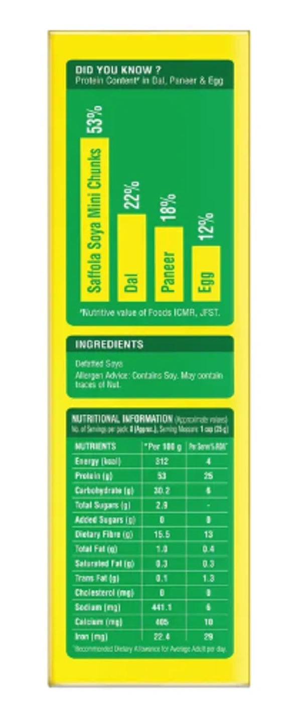 Saffola Soya Mini Chunks, Free Catch Sabzi Masala 12gm - 200gm