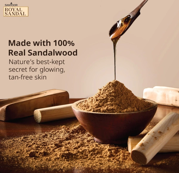 Santoor Royal Sandal Soap enriched with 100% Sandalwood Oil - 75gm