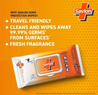 Savlon Germ Protection Wet Wipes, 10 Thick + Soft wipes-1packet